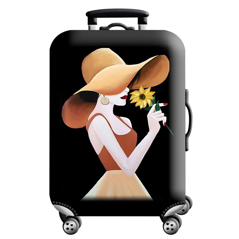 Housse de Protection Valise – Tissu Élastique Lavable, Anti-Rayures, 29 Motifs, Tailles S à XL