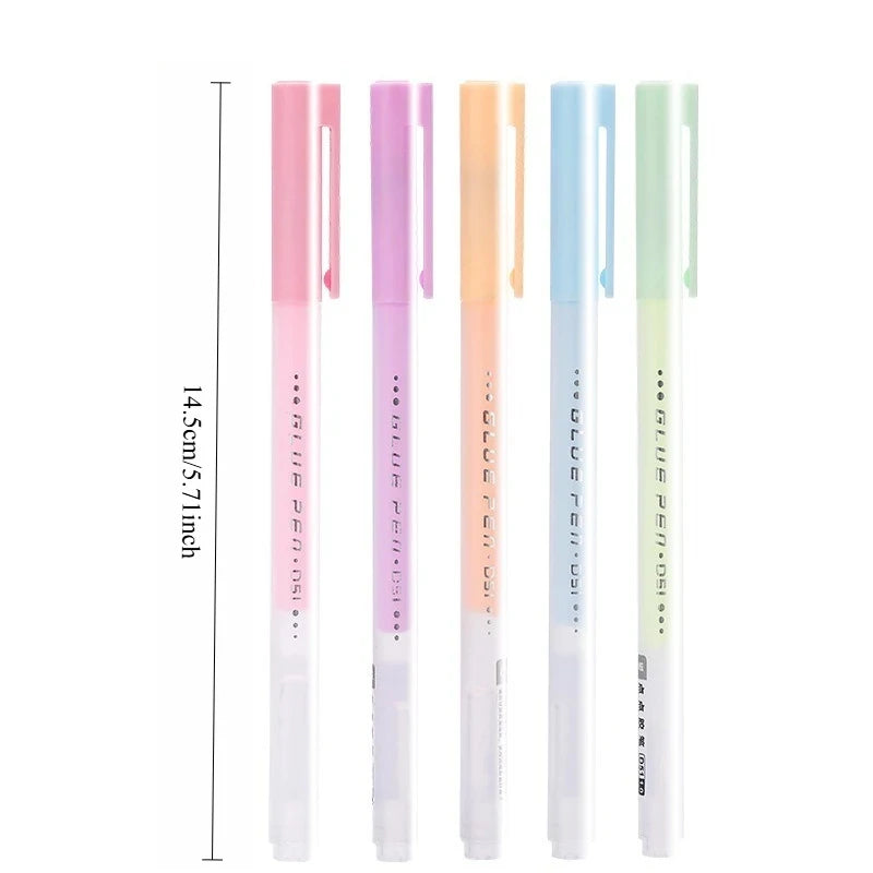 Stylo Colle Solide Kawaii – 5 Coloris, Séchage Rapide, Enfants, École & Scrapbooking