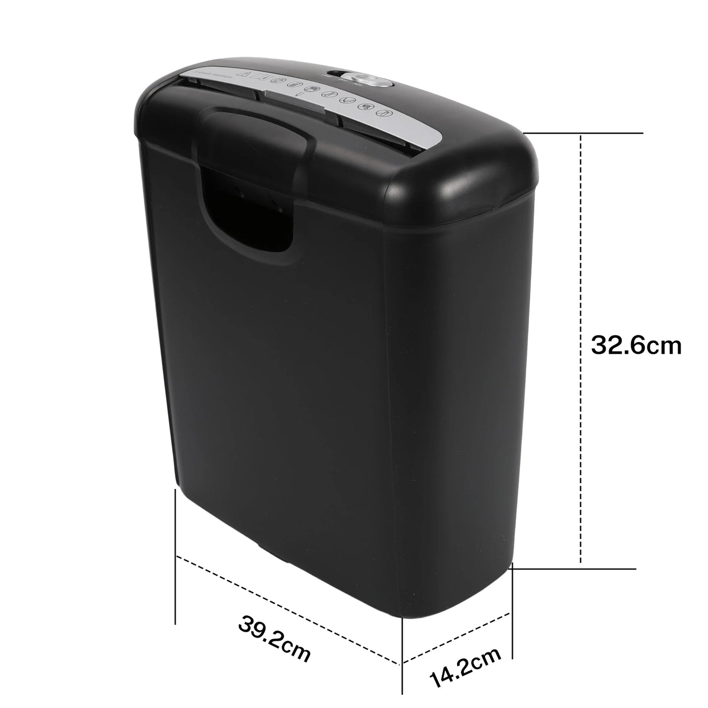 Destructeur de Documents Électrique Mini 190W – 6 Feuilles, Coupe en Bandelettes, Bac 10L, Bureau & Maison