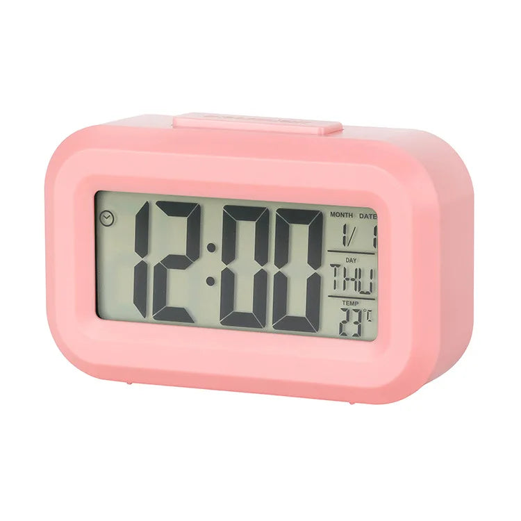 Réveil Digital LED – Horloge Électronique Rétroéclairée, Snooze, Calendrier, Bureau & Maison, 5 Coloris