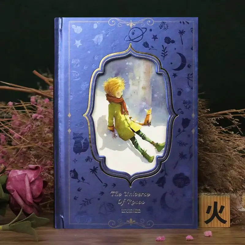 Cahier Relié – Série Prince & Rose – 128 Feuilles Couleur – Format B6 – 4 Designs