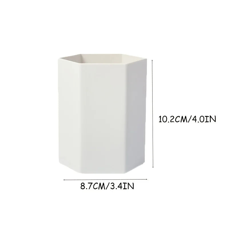 Porte-Stylos Hexagonal Grande Capacité – Style Minimaliste Luxe – Bureau & Office