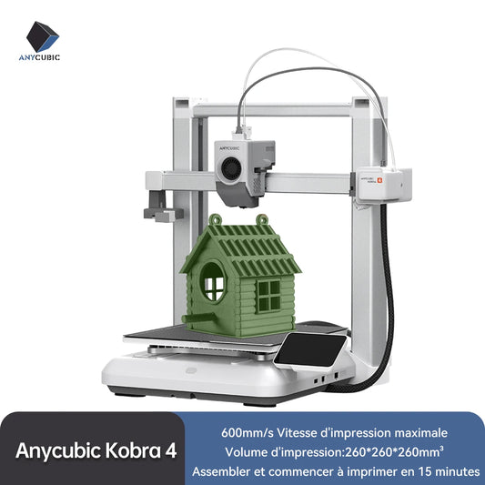 Imprimante 3D ANYCUBIC Kobra 4 – Multi-Couleurs FDM, 600mm/s, 8 Couleurs, Contrôle App