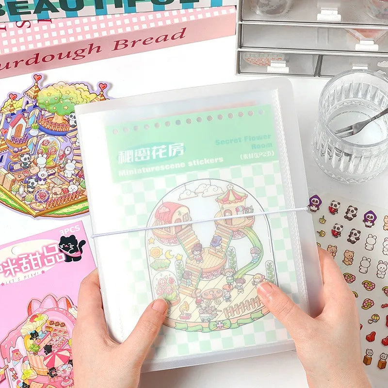 Pochette Organiseur Transparente – Cartes, Tickets, Mémos & Stickers, Grande Capacité