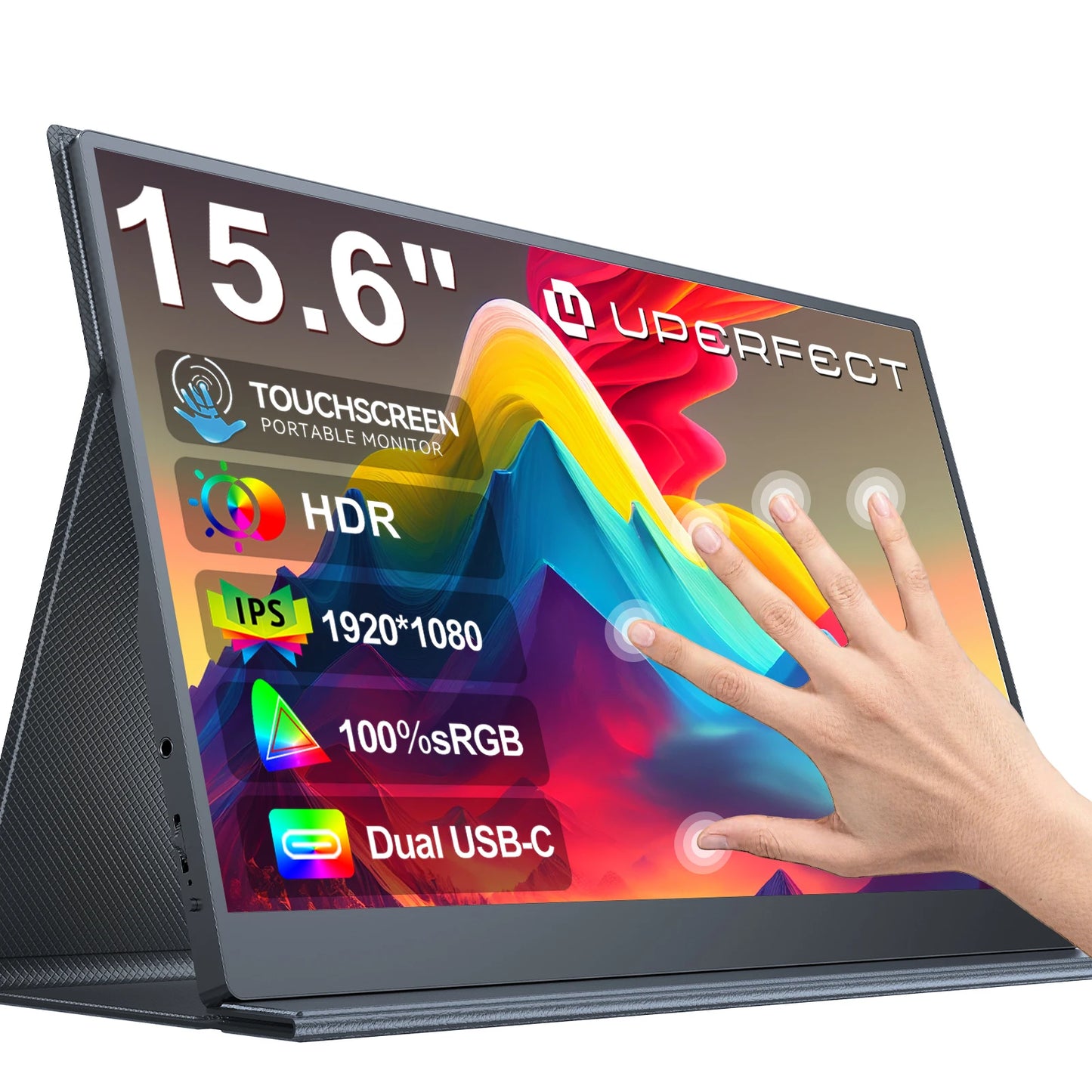 Tablette Portable Tactile 15,6" – Full HD 1080P IPS, Haut-parleurs Intégrés, USB-C & HDMI
