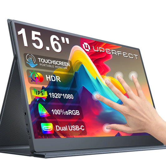 Tablette Portable Tactile 15,6" – Full HD 1080P IPS, Haut-parleurs Intégrés, USB-C & HDMI