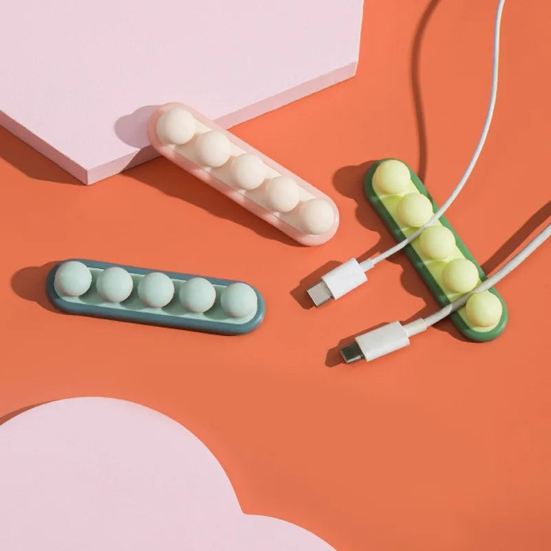 Organiseur de Câbles en Silicone – Design Petits Pois – Bureau & Chevet
