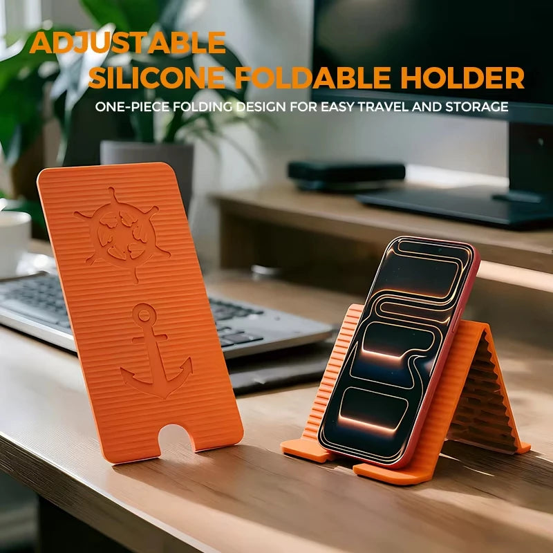 Support Téléphone & Tablette Pliable en Silicone – Universel – Bureau & Voyage – 4 Coloris
