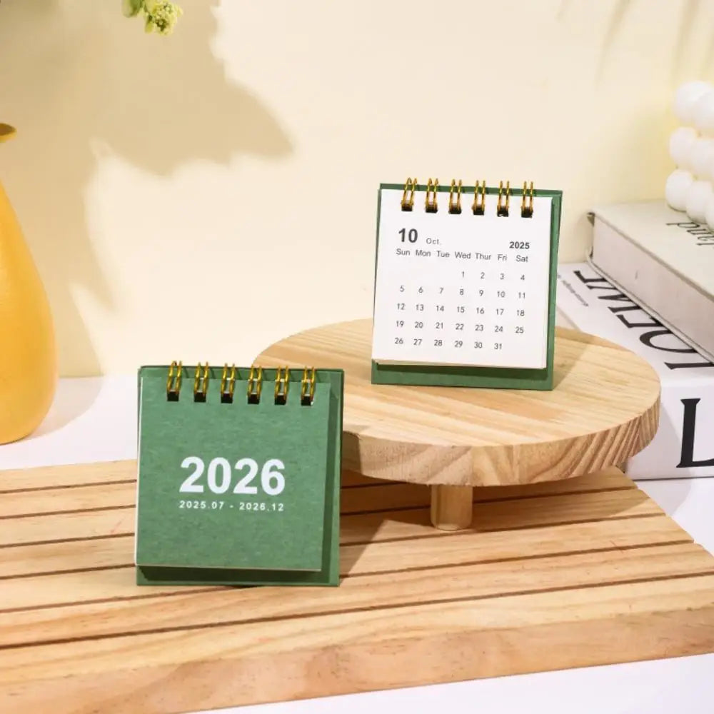 Calendrier de Bureau 2026 – Spirale Métal, Format S ou L, 14 Coloris