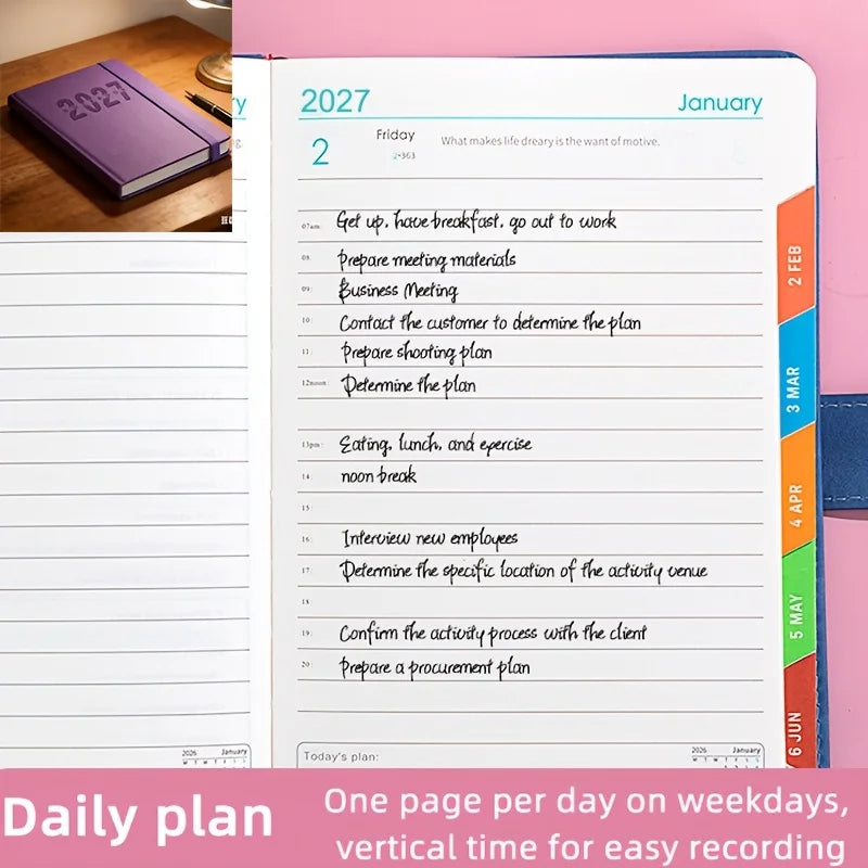 Journal d’Autodiscipline 365 Jours – Agenda Gestion du Temps – 2026 ou 2027 – 5 Coloris