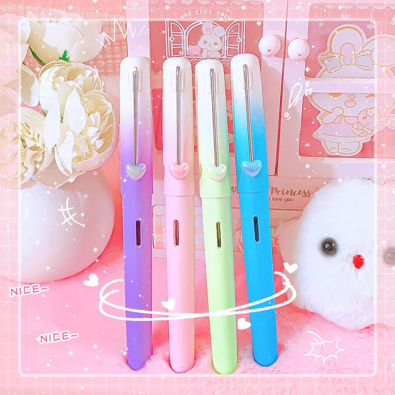 Stylo Plume – Plume Acier EF 0,5 mm, Étudiant & Bureau, 4 Coloris