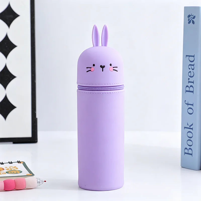 Trousse Télescopique en Silicone – Animaux Mignons, Grande Capacité, 15 Designs