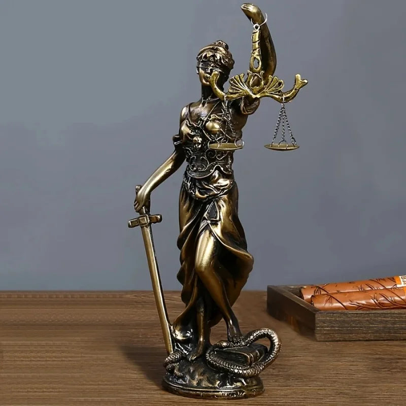 Statuette Déesse de la Justice – Style Rétro Européen, Déco Bureau Salon