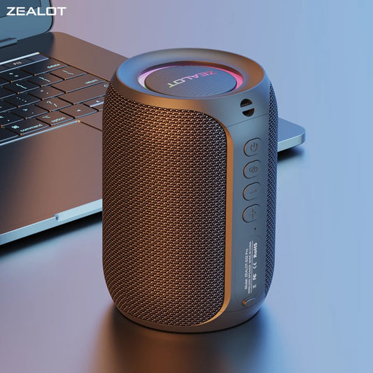 Enceinte Bluetooth Puissante Zealot S32 Pro – Basses, LED, Waterproof, Extérieur & Maison