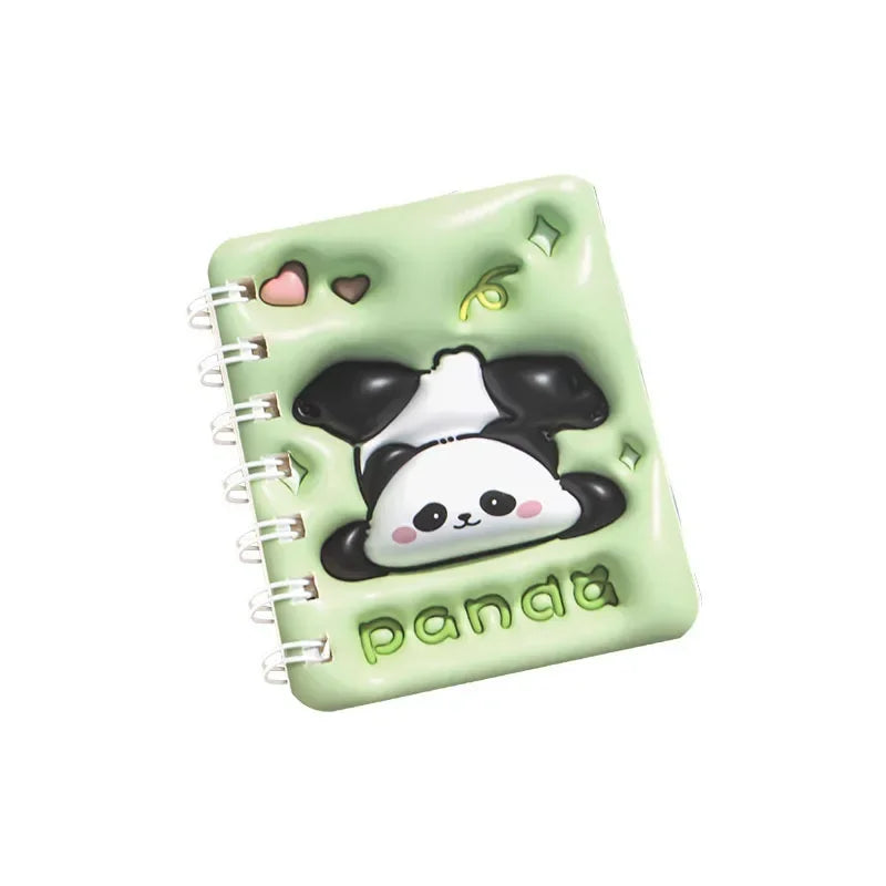 Lot de 4 Carnets Kawaii A7 – Panda & Capybara, Portable, Journal & Planner, Cadeau Papeterie