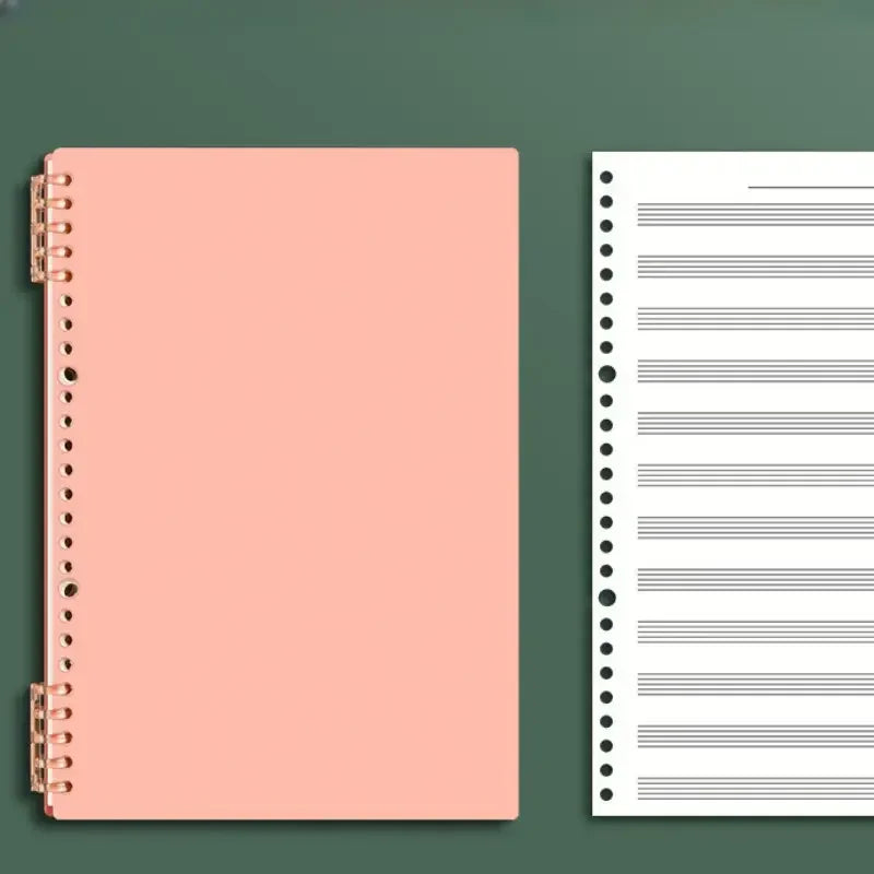 Cahier de Notation Musicale B5 – 60 Feuilles Mobiles Réutilisables – Papier Staff Double Face – 3 Coloris