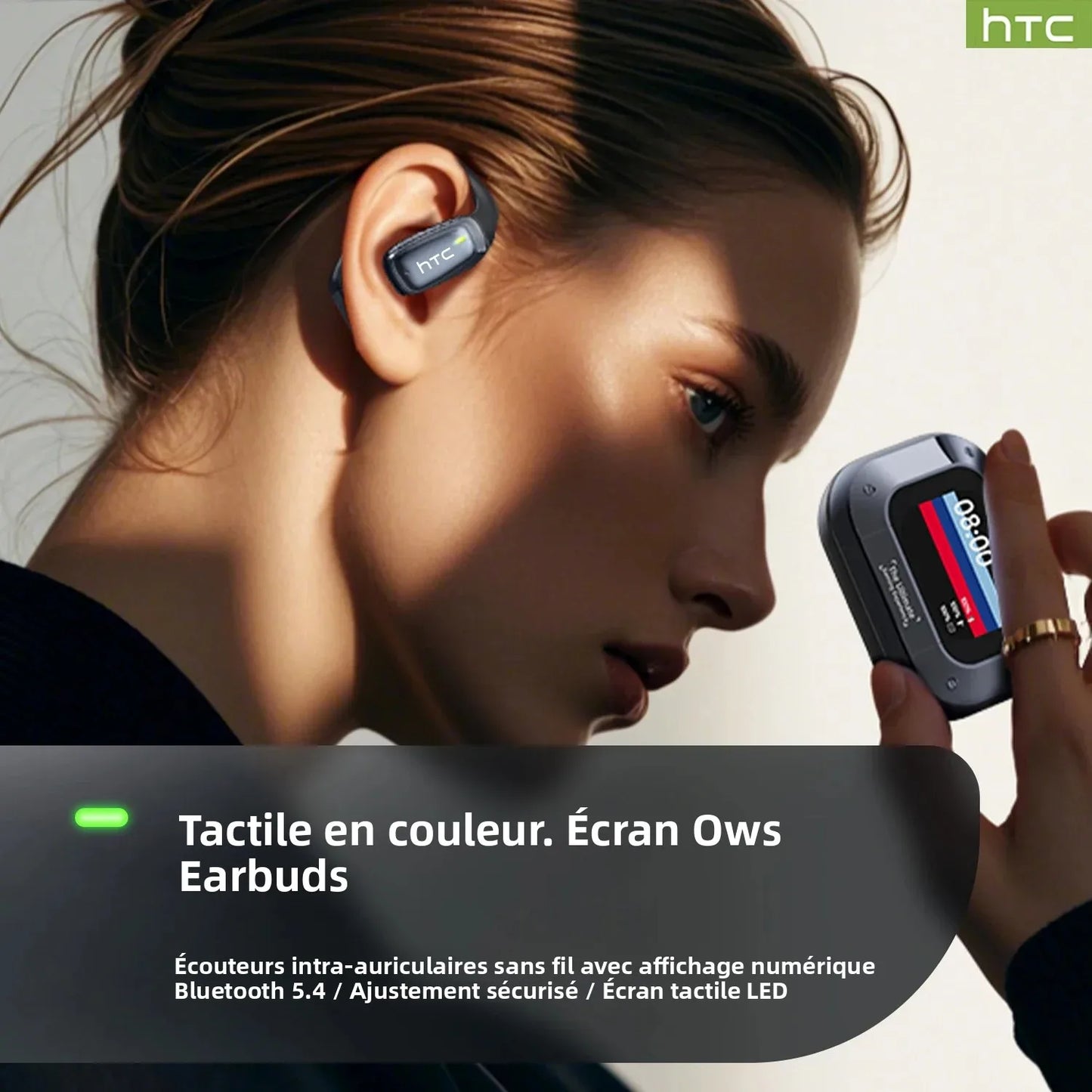 Écouteurs Traducteur IA HTC NE25 – Bluetooth 5.4, Tactile, Waterproof, Micro HD