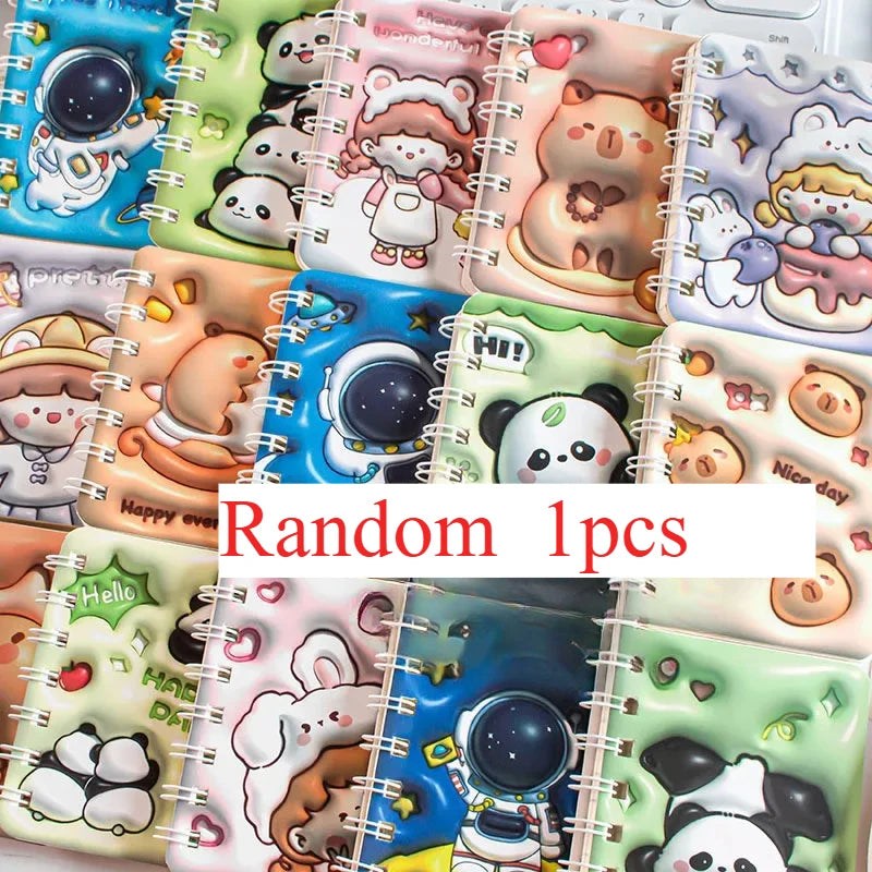 Lot de 4 Carnets Kawaii A7 – Panda & Capybara, Portable, Journal & Planner, Cadeau Papeterie