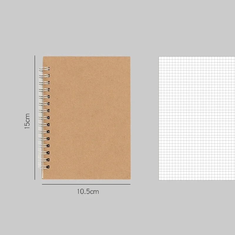 Carnet à Spirale Kraft – A4, A5 ou A6 – Ligné, Pointillés, Grille ou Blanc – Papier 80g
