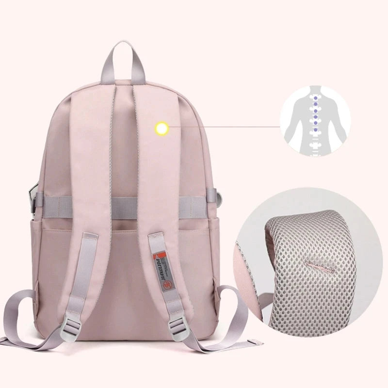 Sac à Dos Scolaire – Grande Capacité, Nylon Léger, Fille & Mixte