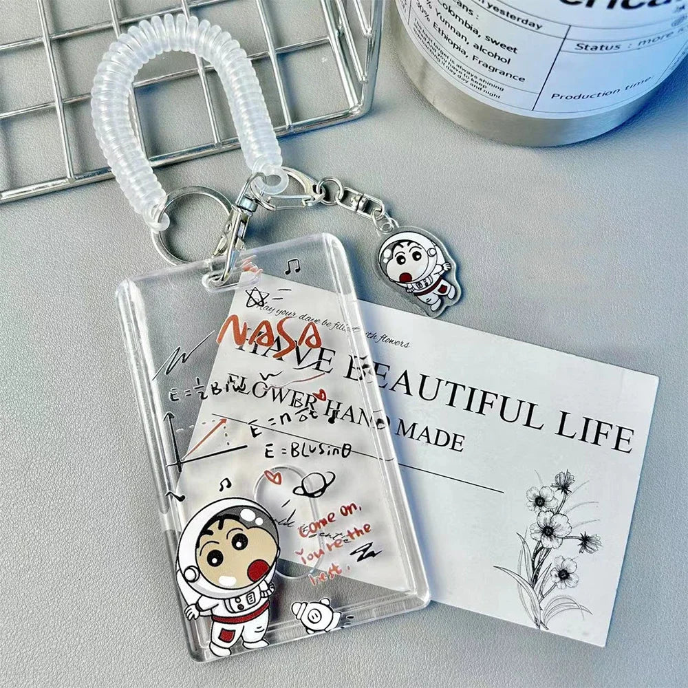 Porte-Carte Coulissant Kawaii – Style Anime – Carte de Bus, Cantine & Badge – 4 Modèles