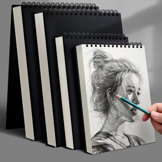 Sketchbook Spirale 30 Feuilles – Papier Épais Sans Acide – Dessin & Peinture – A4, A5, A6, 8K, 16K