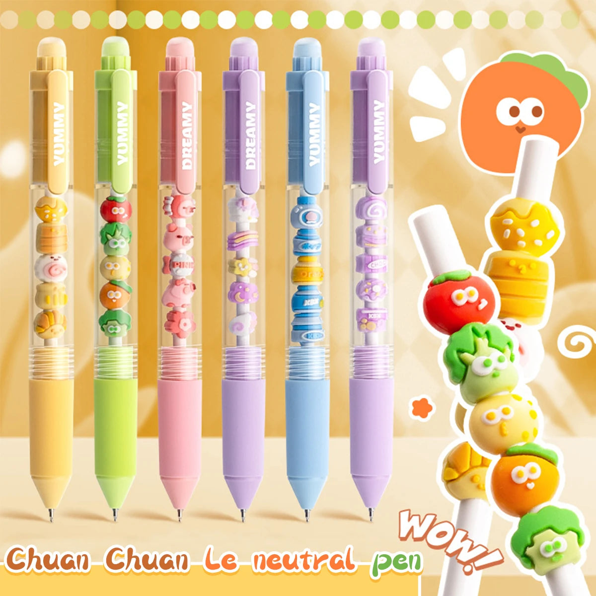 Set de 2 Stylos Gel Kawaii 0,5mm – Encre Noire, Séchage Rapide, Écriture Fluide, Journal & École