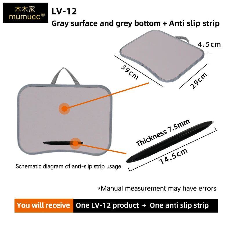 Bureau Laptop Coussin MUMUCC – Table Portable Multifonction, Tapis Souris, Mousse, Plusieurs Coloris