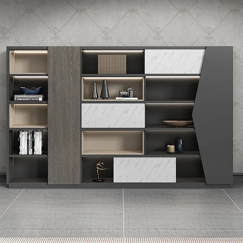 Armoire de Bureau avec Serrure – Bibliothèque Bois Moderne, 5 Niveaux, 15 Modèles