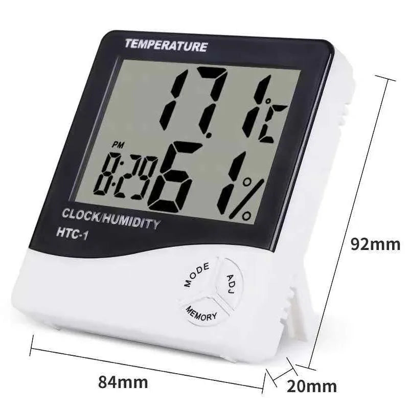 Thermomètre Hygromètre LED – Horloge Électronique, Température & Humidité, Alarme