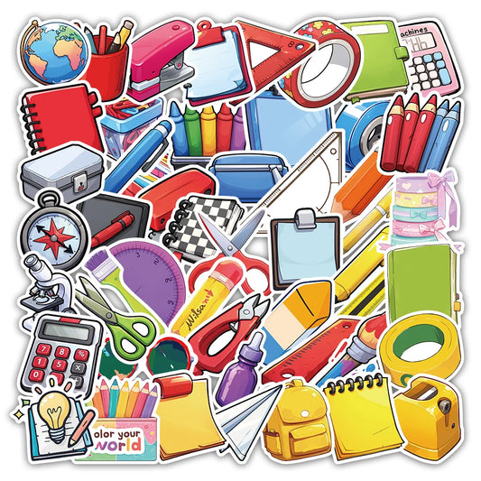 Lot de 54 Autocollants Scolaires – Déco Cahiers, Gourdes & Cadeaux Rentrée