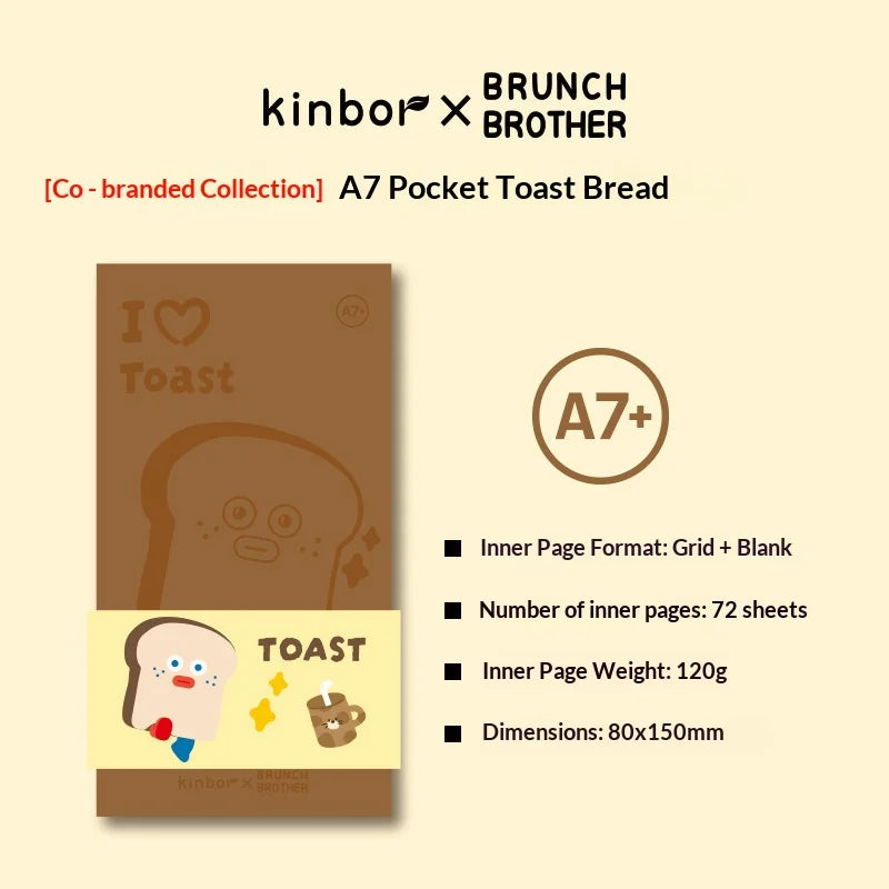 Carnet Pocket A7 Kinbor x Sanrio – Hello Kitty & BB Series, Quadrillé/Vierge, Journal Portable