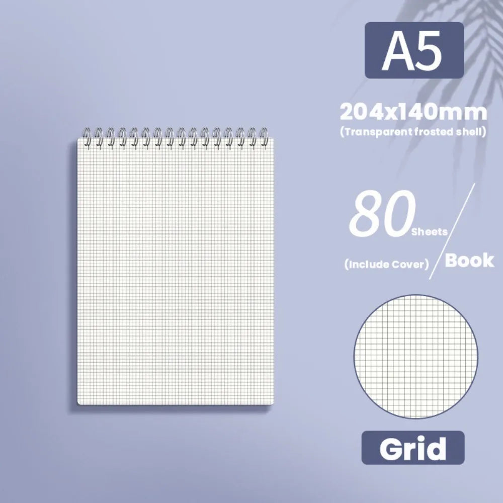 Cahier à Spirale Épaissi A4/A5/A6/B5 – Ligné, Quadrillé ou Vierge, Flip-Over