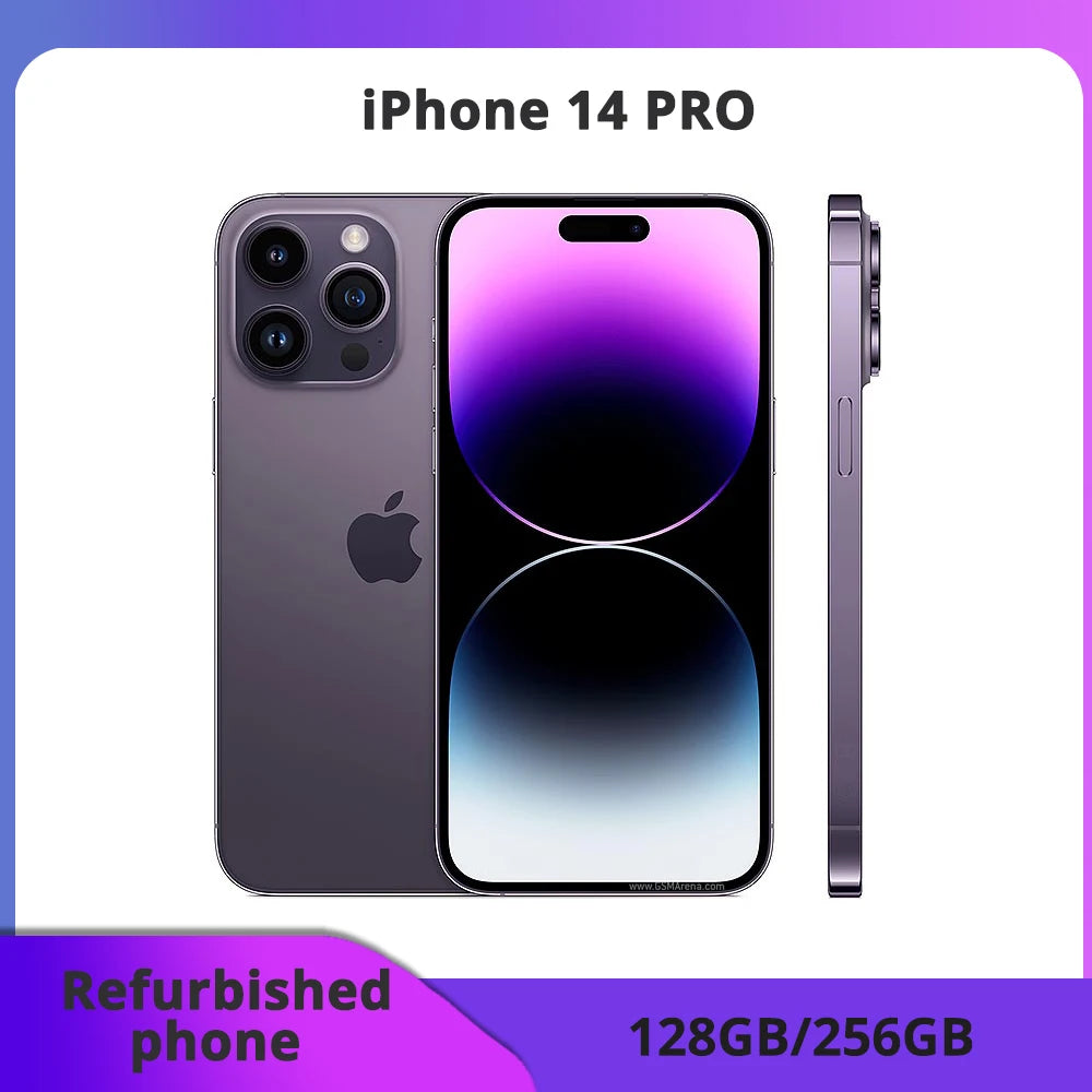 iPhone 14 Pro – Écran OLED 6,1", Puce A16 Bionic, Face ID, NFC, Débloqué – 128Go ou 256Go