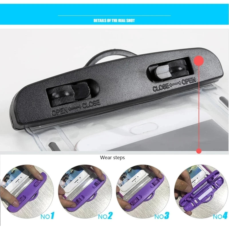 Pochette Étanche Flottante Téléphone IP68 – Airbag Anti-Noyade, Natation Plage Kayak