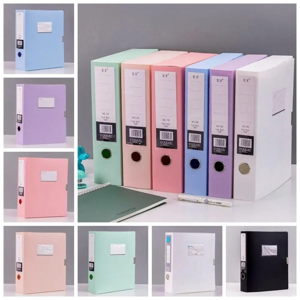 Boîte de Rangement Documents A4 – Grande Capacité, Bureau & École, 8 Coloris