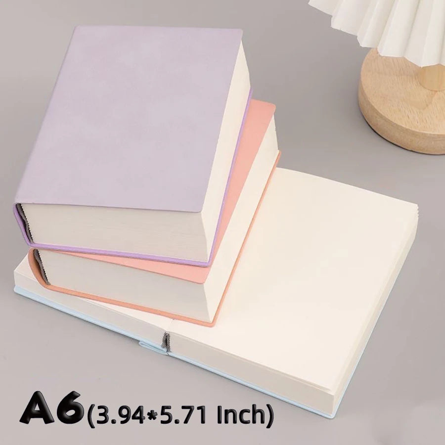 Cahier en Cuir Souple A6 – 720 Pages Blanches – Ultra Épais – Dessin & Écriture – 4 Coloris
