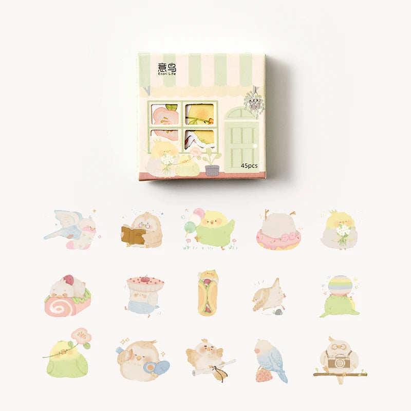 Stickers Kawaii Maison – Set 45 Pièces, Scrapbooking & Décoration, 4 Designs