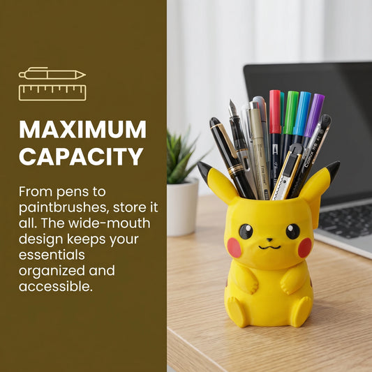 Porte-Crayons Pikachu Assis – Figurine Déco Bureau – Cadeau Pokémon