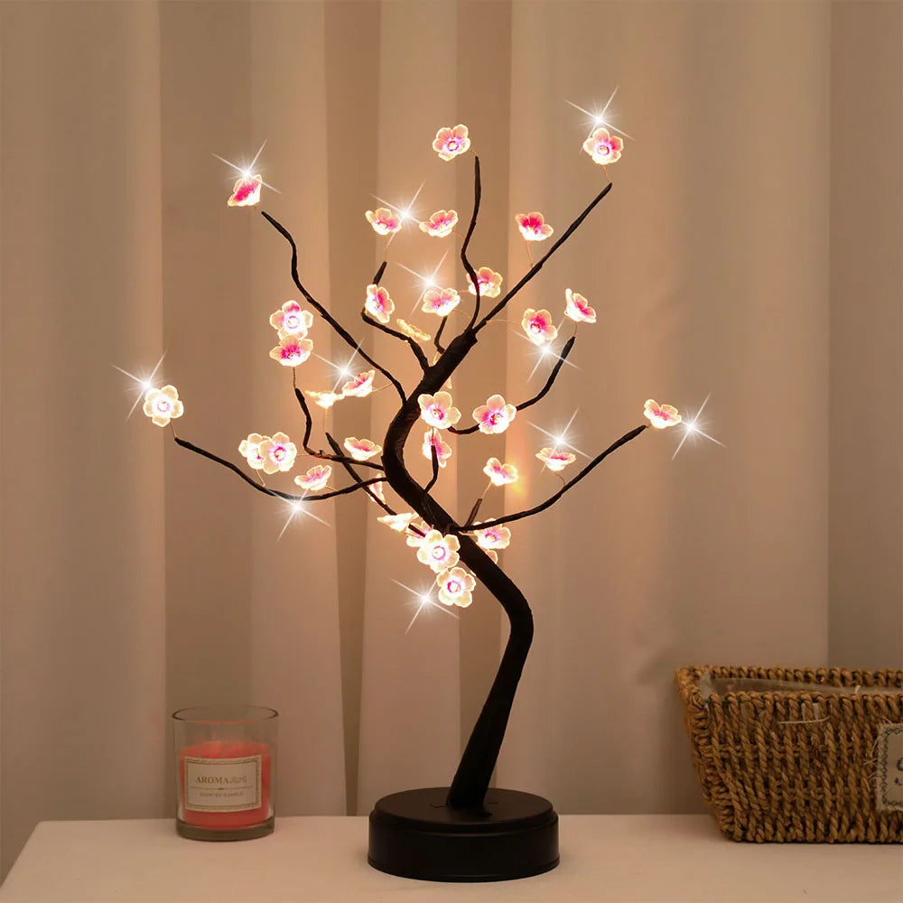 Veilleuse Arbre Bonsaï LED – Interrupteur Tactile, USB, 4 Modèles, Déco Chambre & Bureau