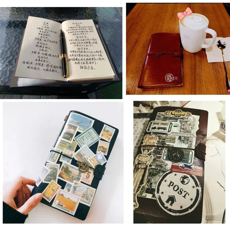 Carnet A6 Cuir Rétro à Sangle – Feuilles Mobiles – Journal de Voyage – 5 Coloris