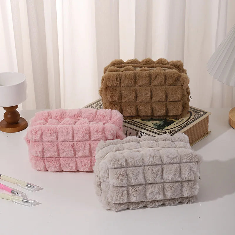 Trousse en Velours Côtelé – Pochette Zippée Multifonction, 6 Coloris