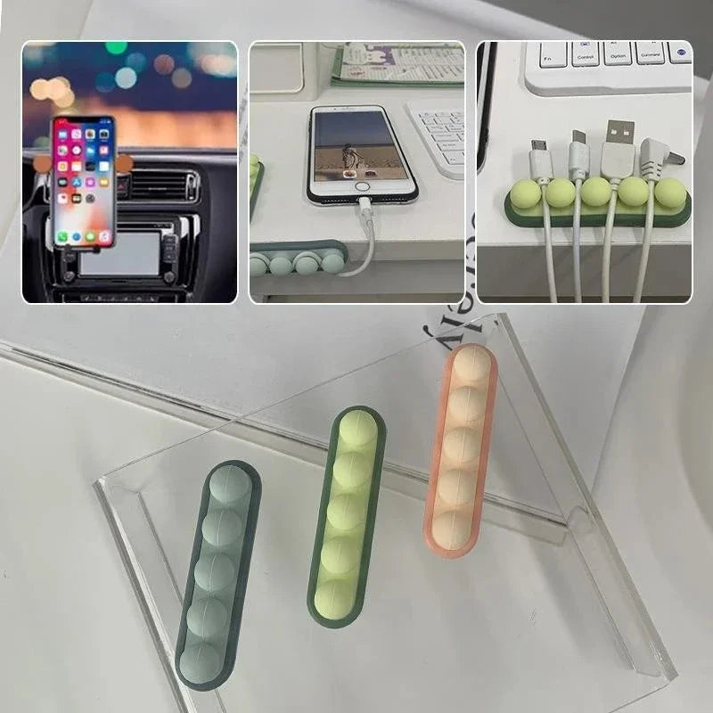 Organiseur de Câbles en Silicone – Design Petits Pois – Bureau & Chevet