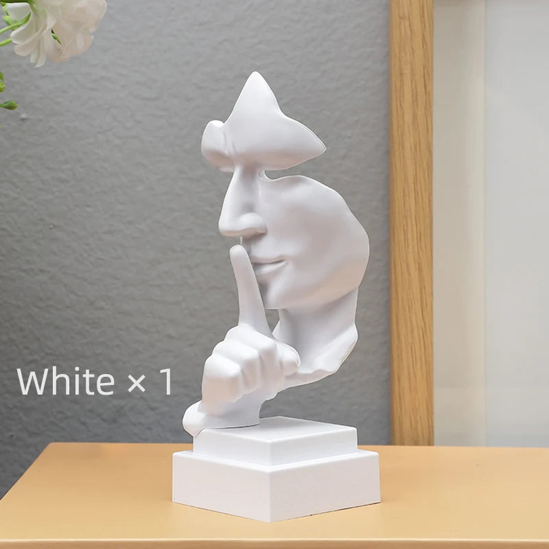 Sculpture Geste du Secret – Doigt sur les Lèvres, Décoration Bureau et Salon