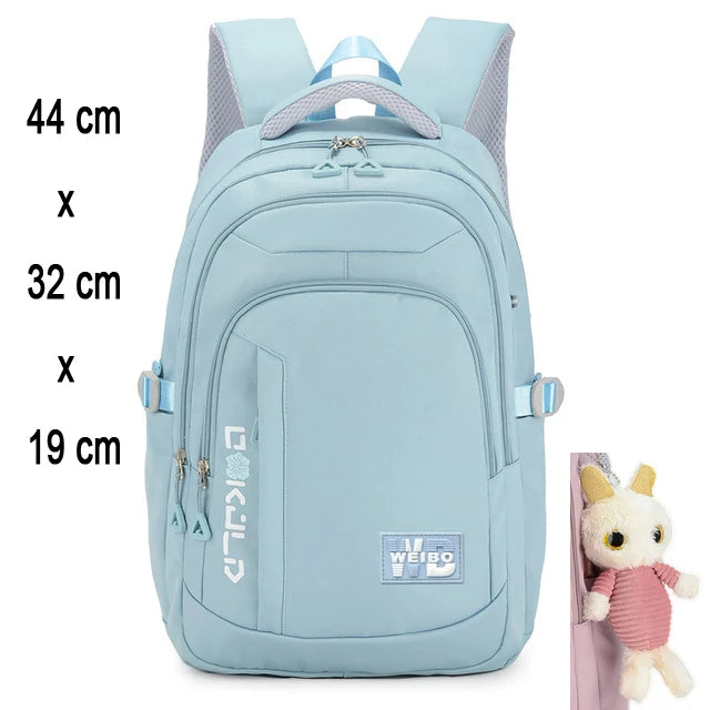 Sac à Dos Scolaire – Grande Capacité, Nylon Léger, Fille & Mixte