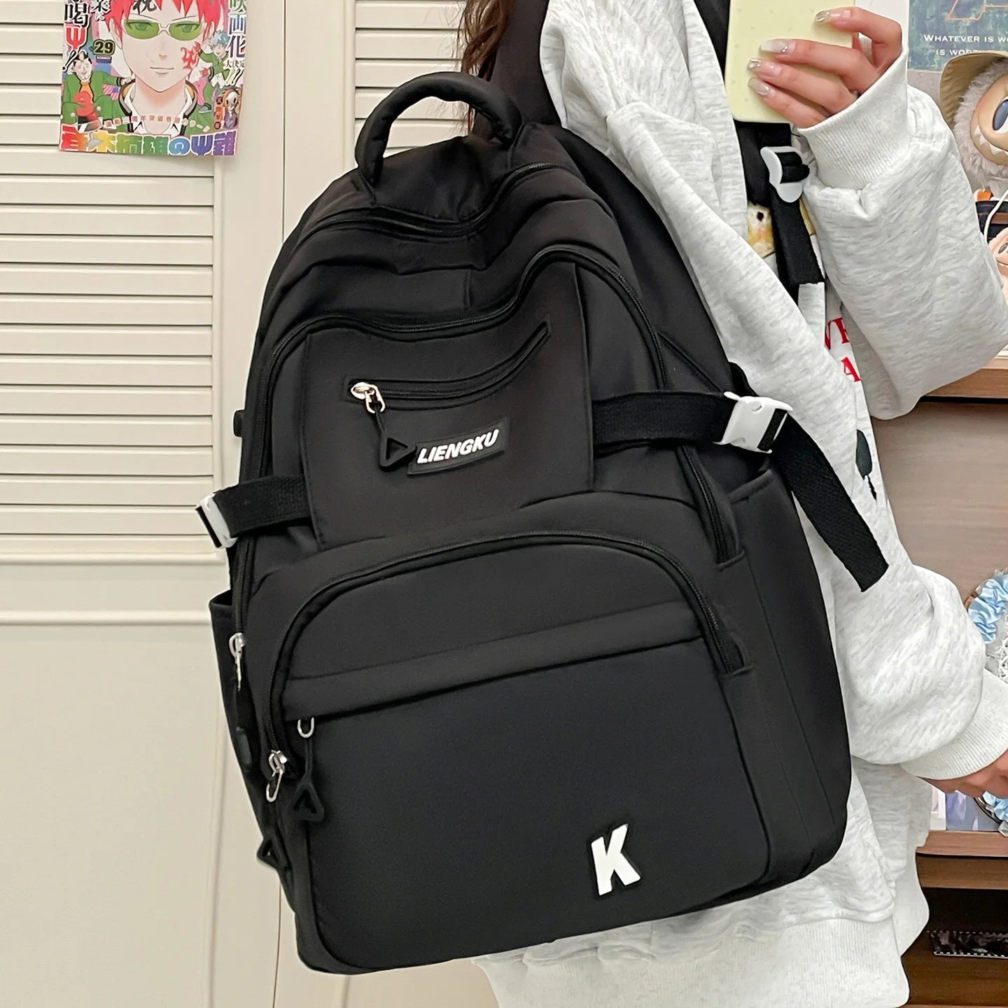 Sac à Dos Grande Capacité – Poche Laptop, Style Instagram, Lycée & Fac, 3 Coloris