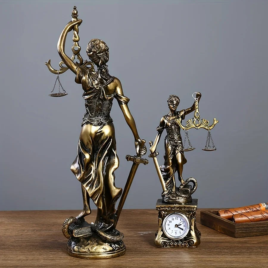 Statuette Déesse de la Justice – Style Rétro Européen, Déco Bureau Salon