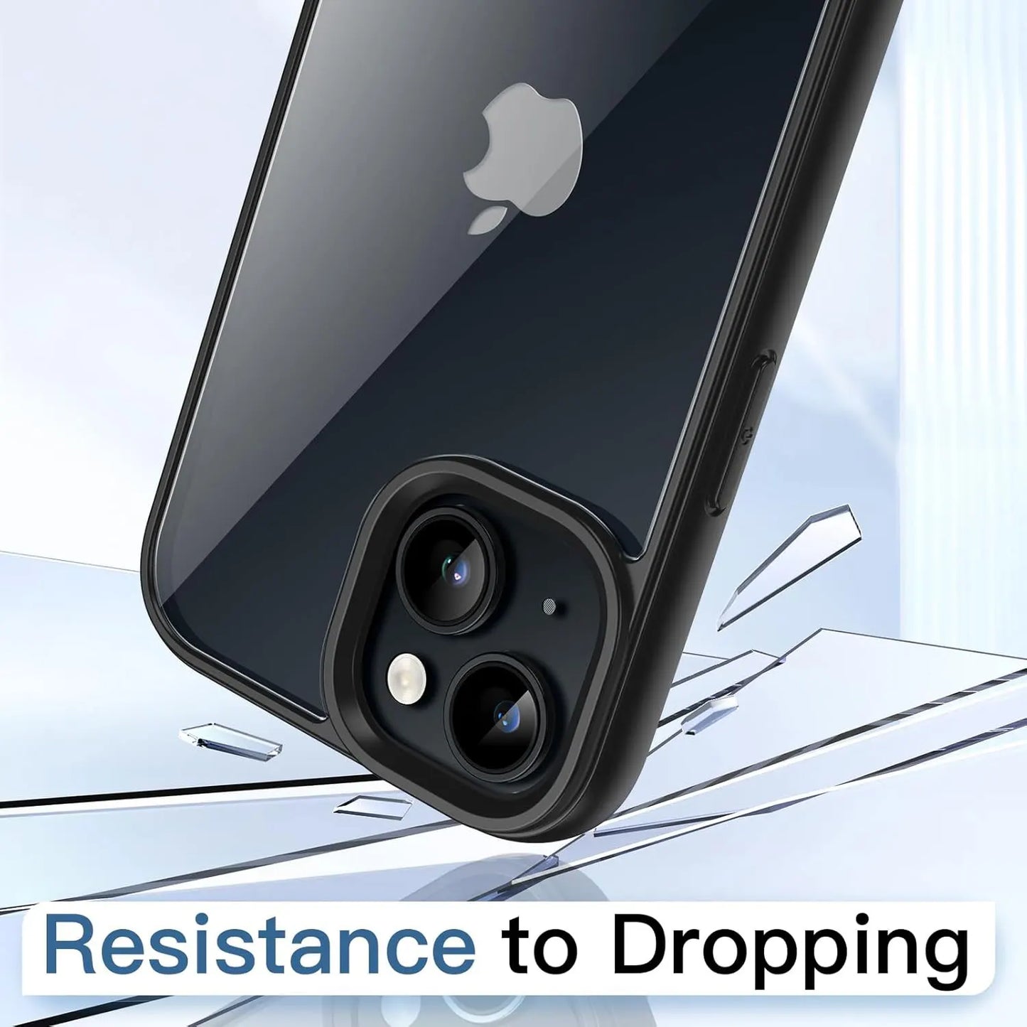 Coque Transparente Antichoc Colorée pour iPhone – Bumper Silicone, Compatible iPhone 11 à 16 Pro Max, 6 Couleurs