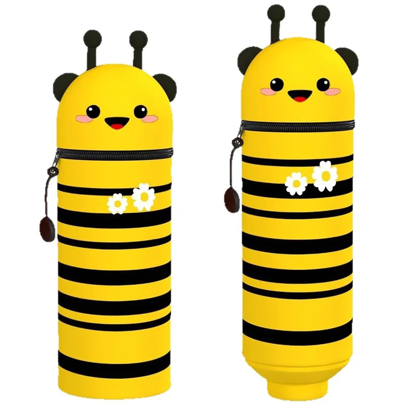 Trousse Télescopique en Silicone – Animaux Mignons, Grande Capacité, 15 Designs