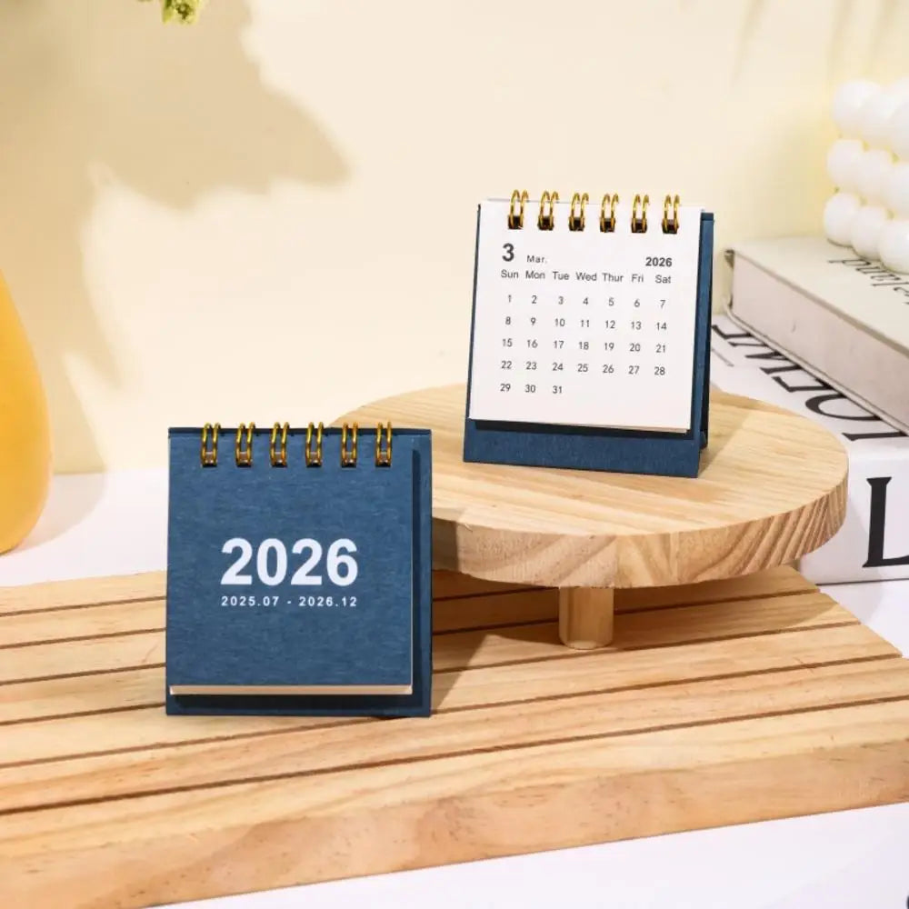 Calendrier de Bureau 2026 – Spirale Métal, Format S ou L, 14 Coloris